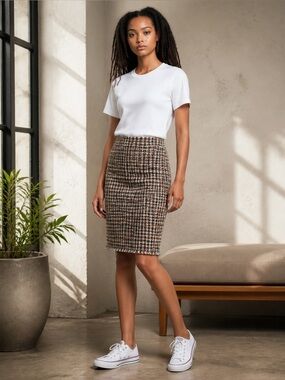 NWT | Calvin Klein | Brown Tweed Skirt | Size 2